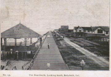 black and white historic boardwalk photo