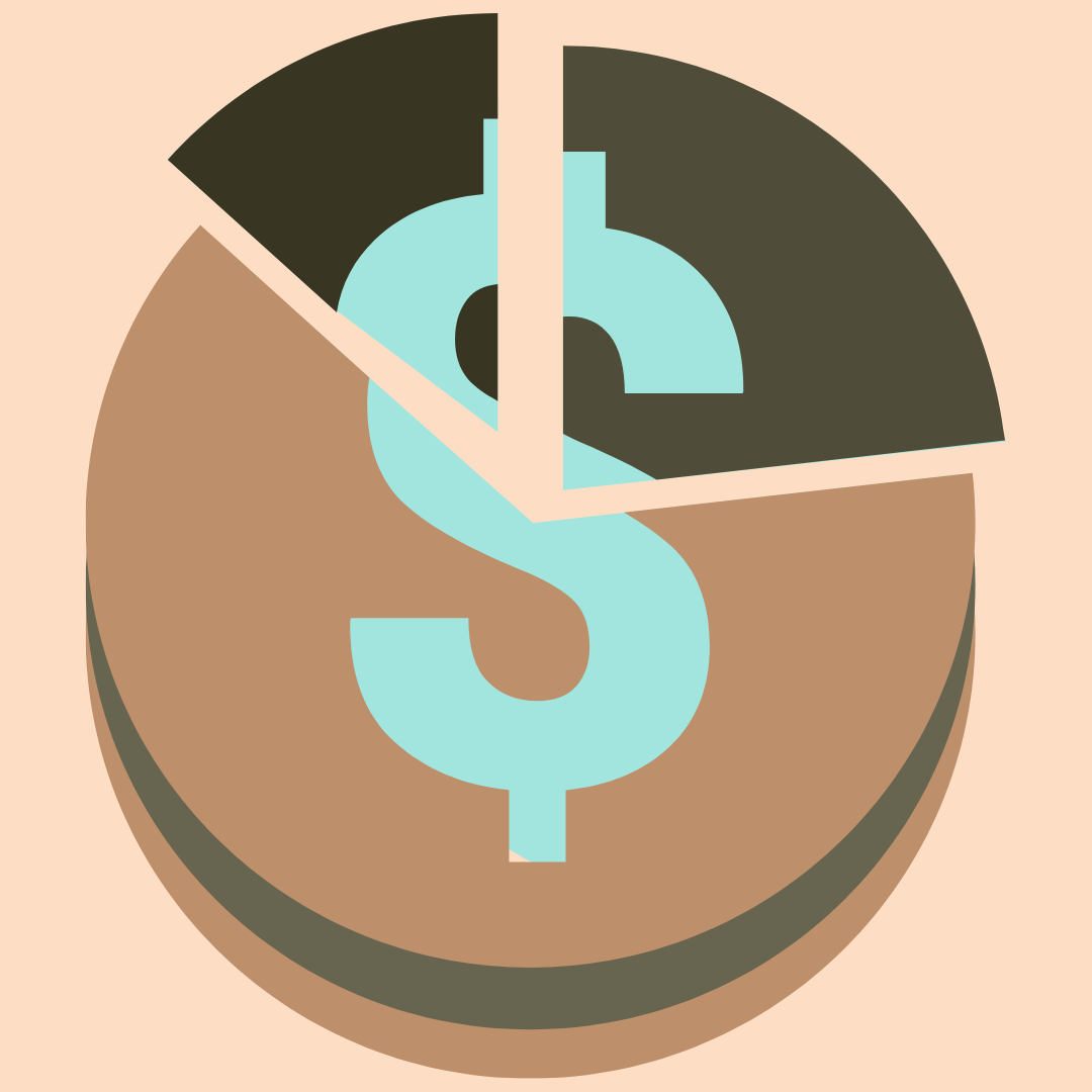 A pie chart with a dollar sign overlay, symbolizing financial distribution or spending analysis.