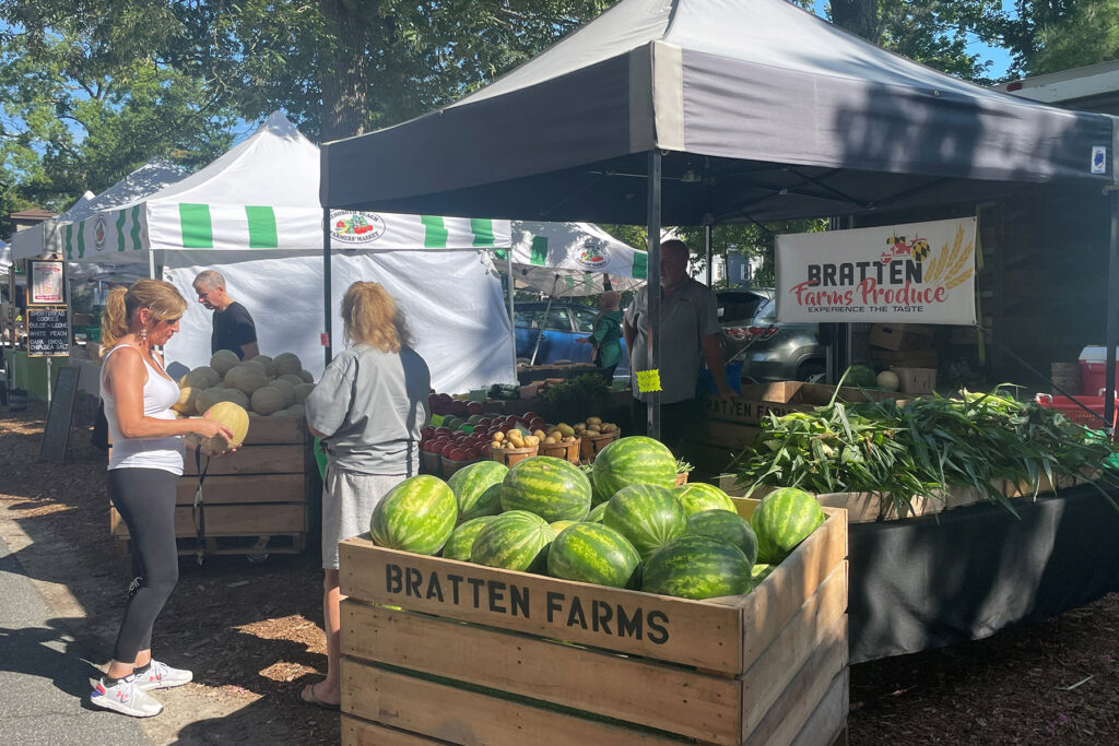 farmer's market, watermelon stand